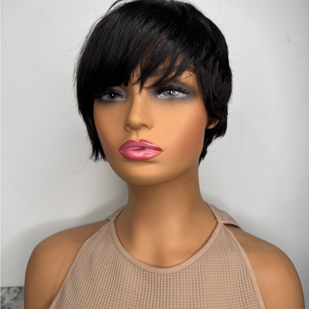 Edgy, Stylish Black Human Hair  Women's Wig! - Picture 7 of 10